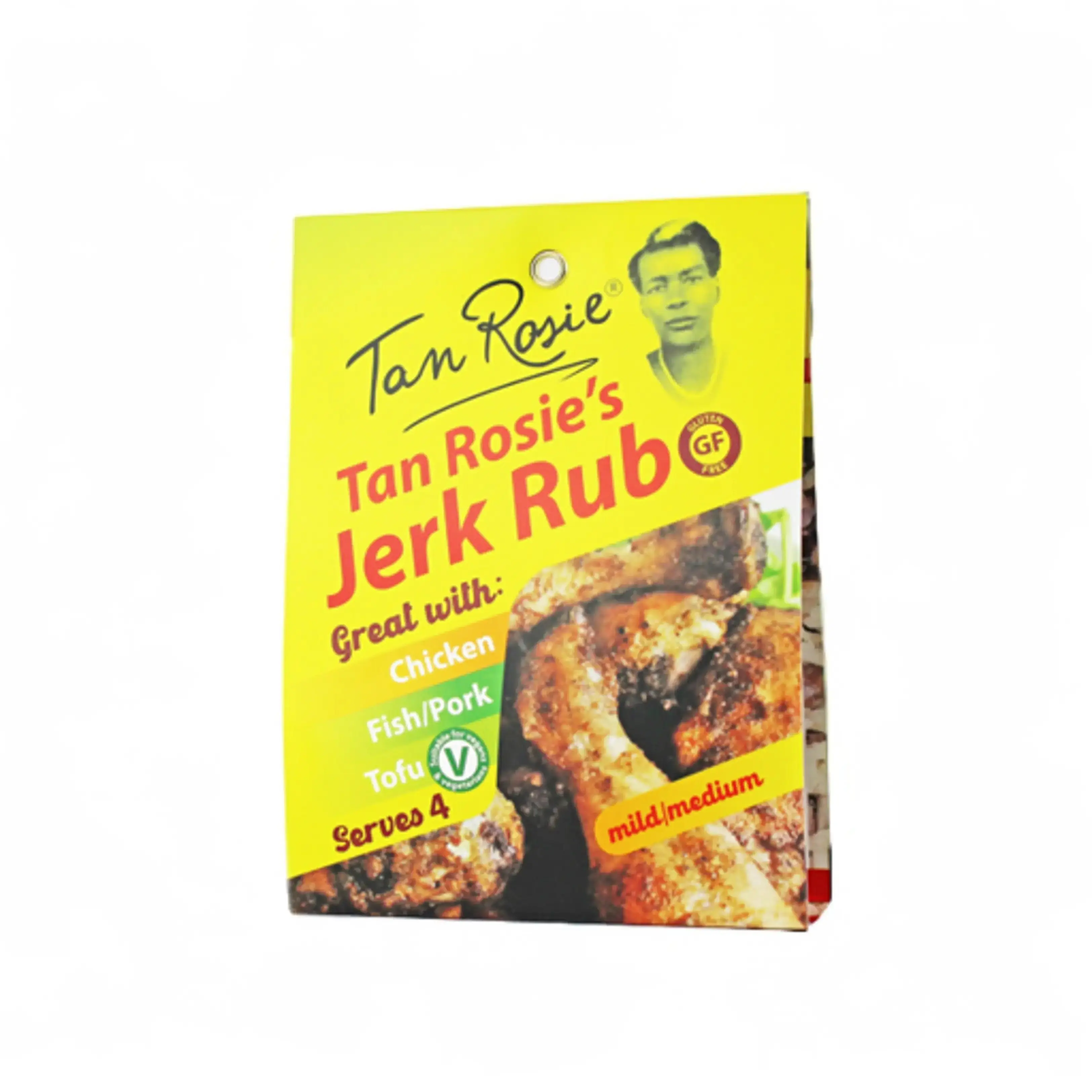 Tan Rosie Jamaican Jerk Rub Seasoning Spice Rub for chicken or vegetables. Suitable for vegans. Mild to Medium heat