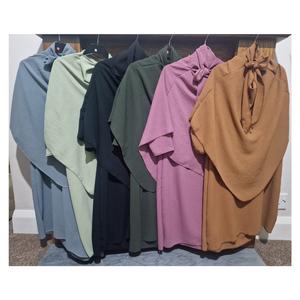 [SCL Clothing] Kids Abaya with Khimar 2PC Set Long Sleeve Prayer Jilbab Modestwear Ramadan 2025 Muslim Islamic Dress (Ages: 5-16 Yrs)