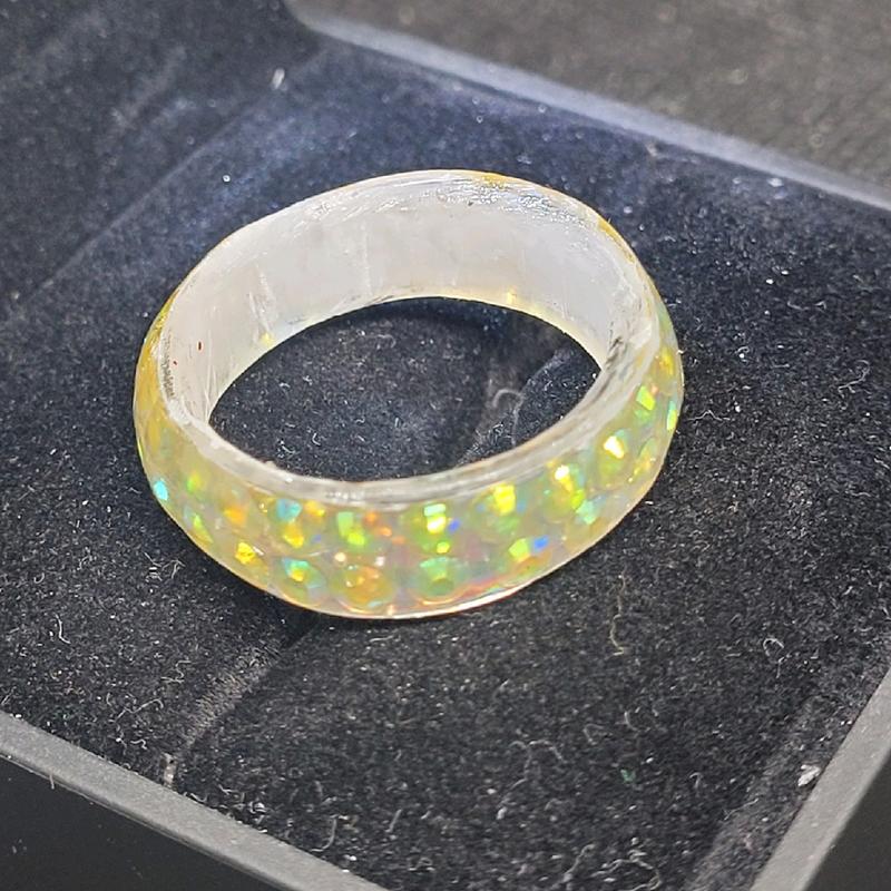 3D Printed Ring - Size V, Unisex, Amber Reignstone Color 2