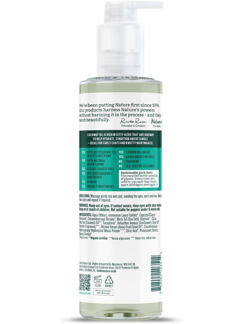 Product Introduction of Faith In Nature Natural Coconut Dog Shampoo, Vegan & Cruelty Free, No SLS,Silicones or Parabens, Detangling, For Curly Coats, 400ml 4