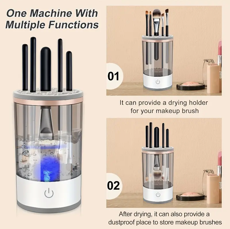 Electric Makeup Brush Cleaner - Clean Your Brushes Easily and Safely Cosmetic Pack Flawless Cleansing 6