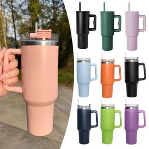[30% OFF] 40oz Tumbler, Insulated Stainless Steel Water Bottle with Straw, Travel Tumbler with Handle, BPA-Free, Cupholder Friendly, Gifts for Women & Men