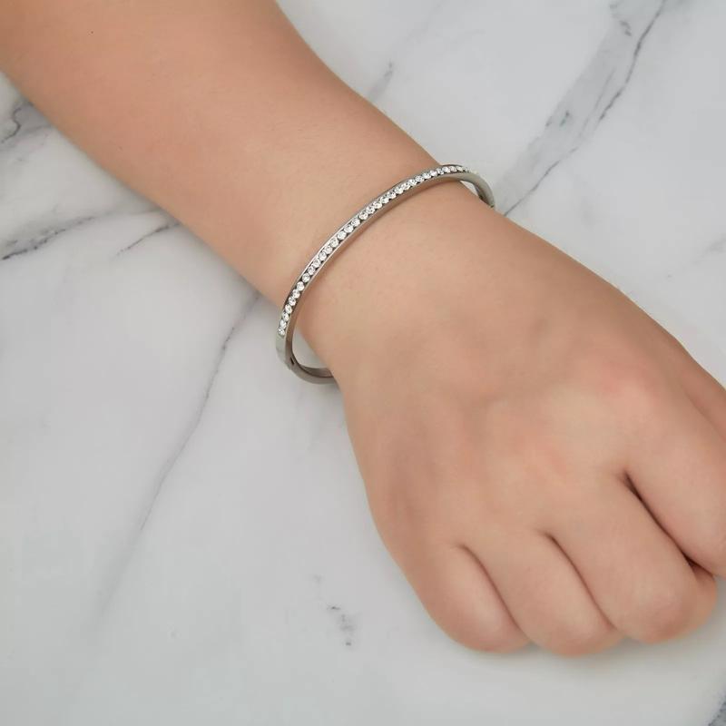 Channel Set Bangle Created with Zirconia Crystals for ladies women Girls 4