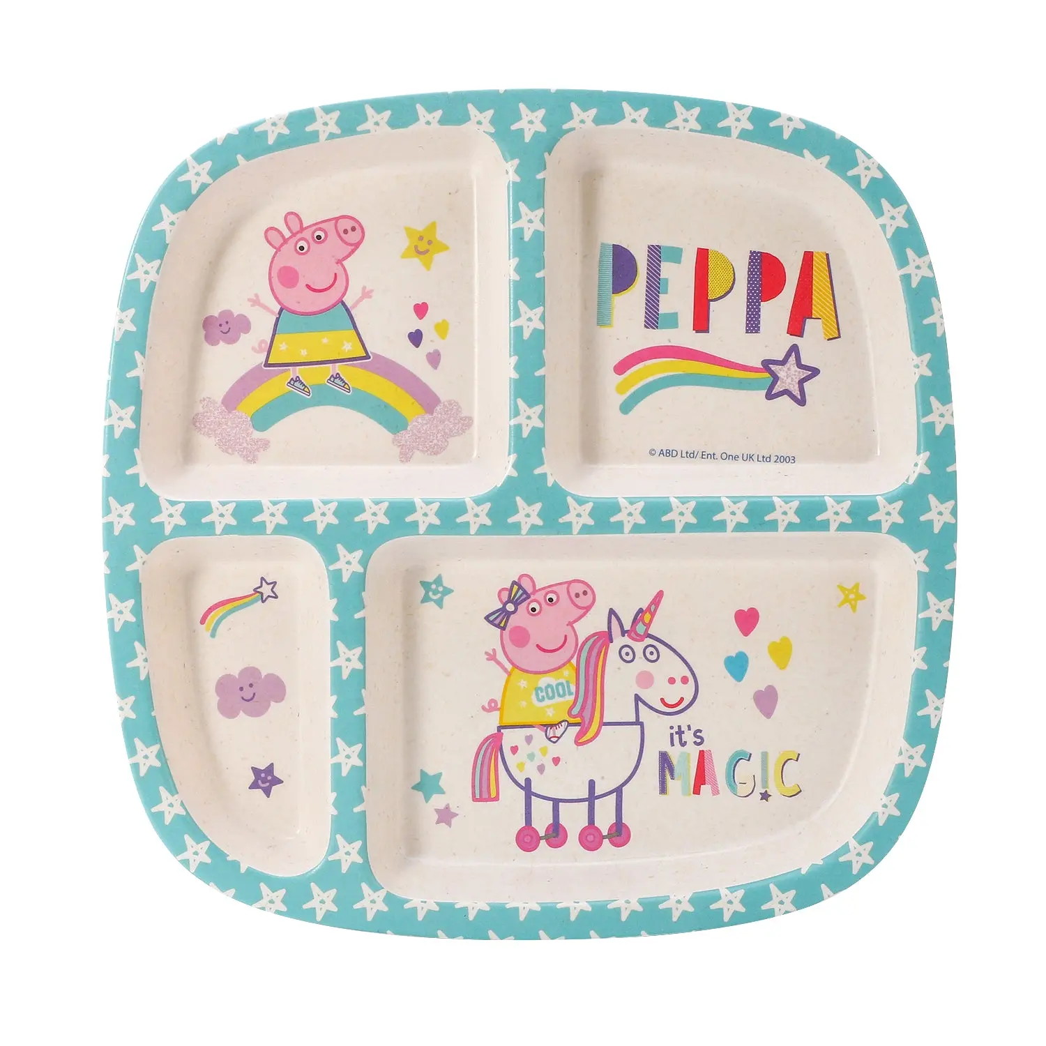 Peppa Pig 4 Section Childrens Divided Breakfast Lunch Dinner Plate