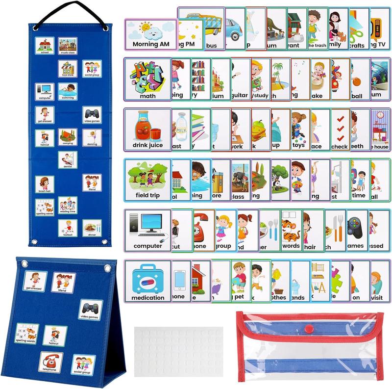 Visual Timetable, Children Visual Now and Next Board Learning Aids Tool with 70 Picture Cards 0