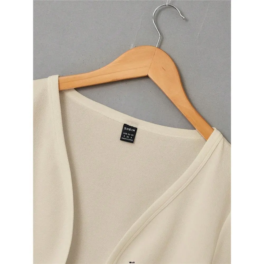 bolero jacket minimalist long sleeve ezwear tiktok women solid colorism casual, top