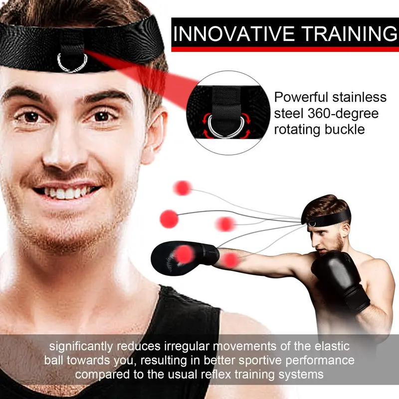Boxing Reflex Ball, Boxing Training Ball, Mma Speed Training Suitable for Adult/Kids Best Boxing Equipment for Training, Hand Eye Coordination and Fitness 2