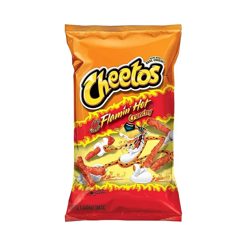 Cheetos Flamin’ Hot Crunchy Cheese Flavoured Snacks 226g Bag - Crispy Snack 2