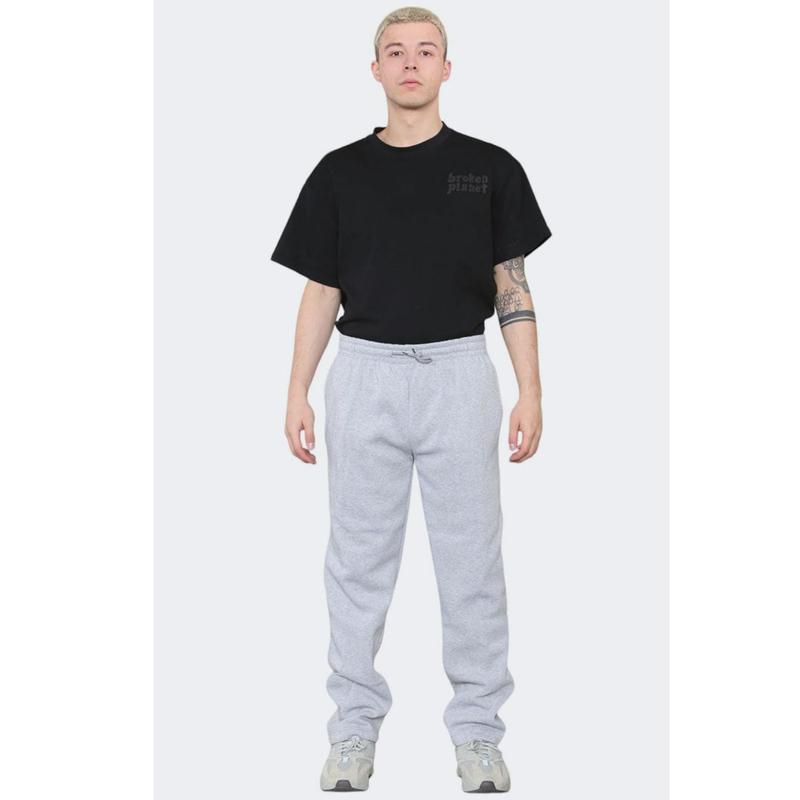 Men's Open Hem Joggers Solid Drawstring Fleece Jogging Bottom Pants 2