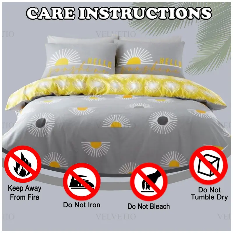 Summer Duvet Cover Set Reversible Quilt Covers Bedding Single Double King Size 2