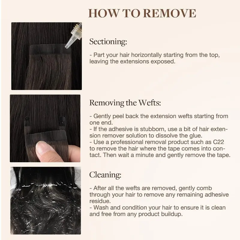 GOOGOO Hair Extensions Tape in Human Hair Natural Straight 6