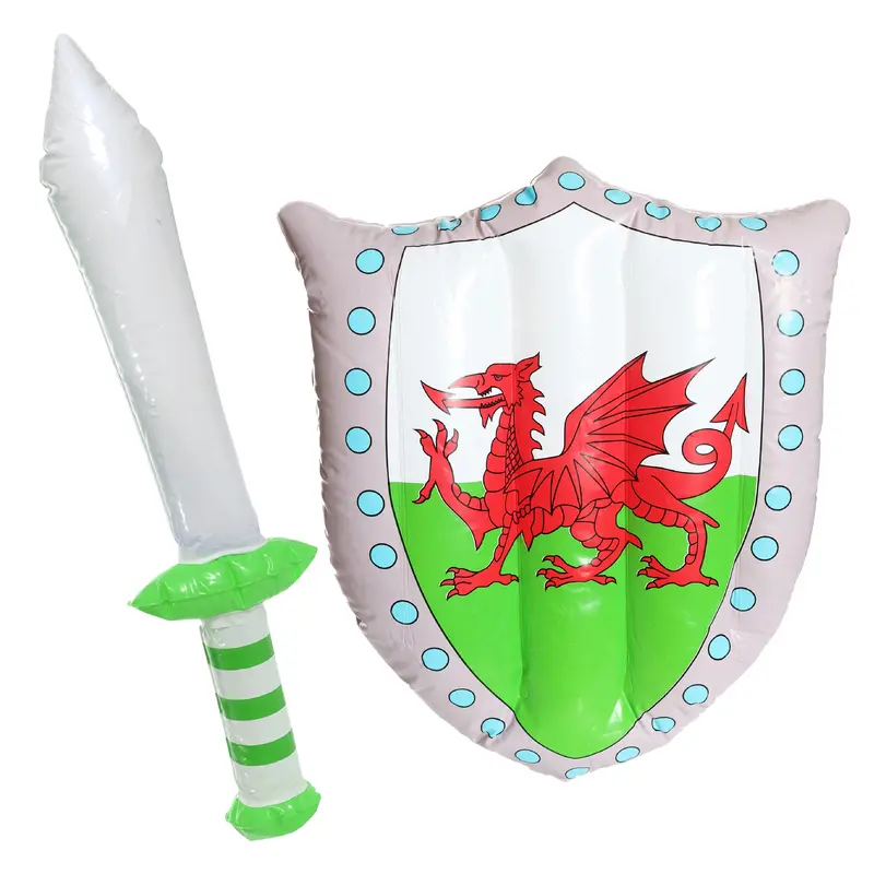 Wales Supporter Set - Stylish Welsh Bucket Hat, Inflatable Sword & Shield Accessories for Events Masks CYMRU Menswear Outfit Clothes Costumes 7