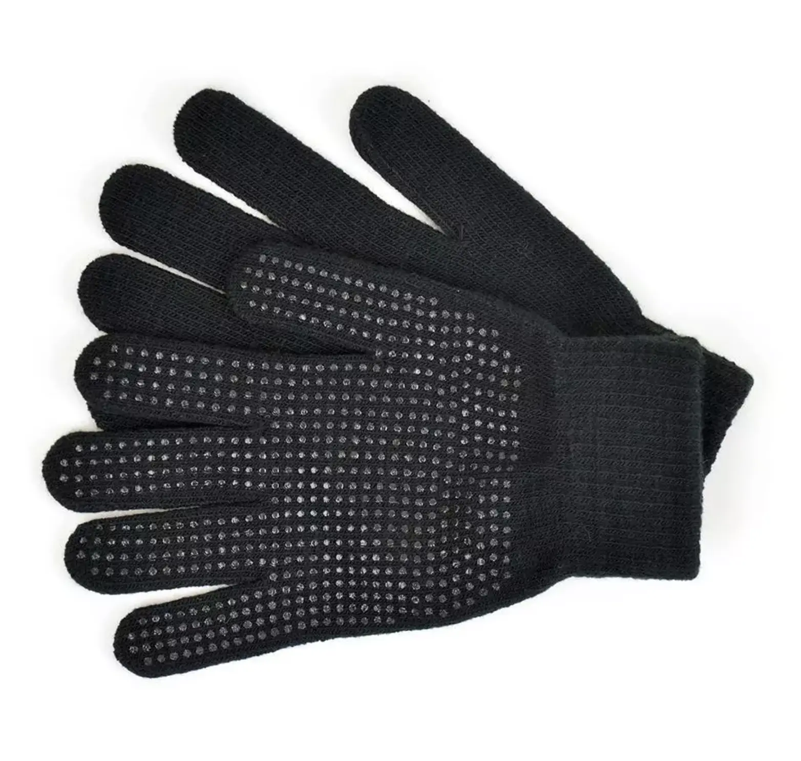 3 Pairs Mens and Womens Black GRIPPER Magic Gloves - Unisex Winter Warm Thermal Gloves