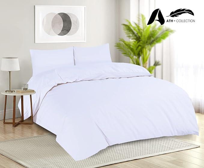 100% Long Staple Soft Cotton Duvet Cover Bedding Set, Single, Double, King, Super King Size Egyptian Cotton Duvet Set with Pillow Cases Cotton Breathable King Size 5