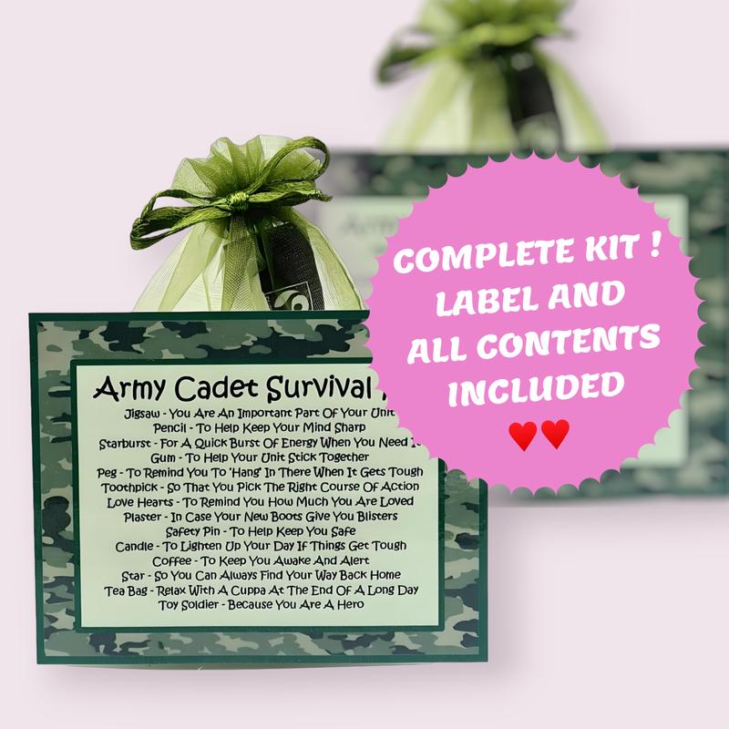 Army Cadet Survival Kit ~ Fun Novelty Gift & Greetings Card Alternative | Birthday Present | Good Luck Gift Idea | Personalised Keepsake 1