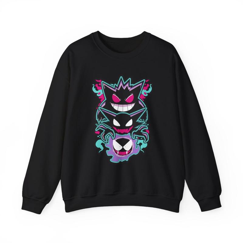 Anime Sweatshirt, Aesthetic Anime, Retro Shirt, Anime Japan Shirt, Japanese Tee, Unisex T-shirt, Anime Vintage, Manga Anime Shirt, Japanese Anime Tee, Vintage Apparel, Gengar Anime T-shirt, Anime Gengar Tees Cotton Crewneck graphic shirts, classic tee 1