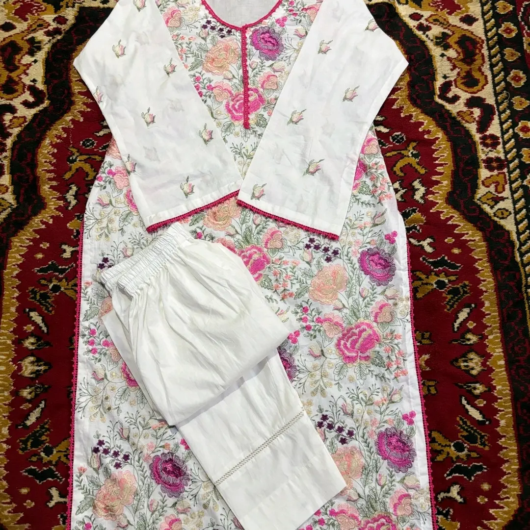 2pc  Embroidered Cotton suits