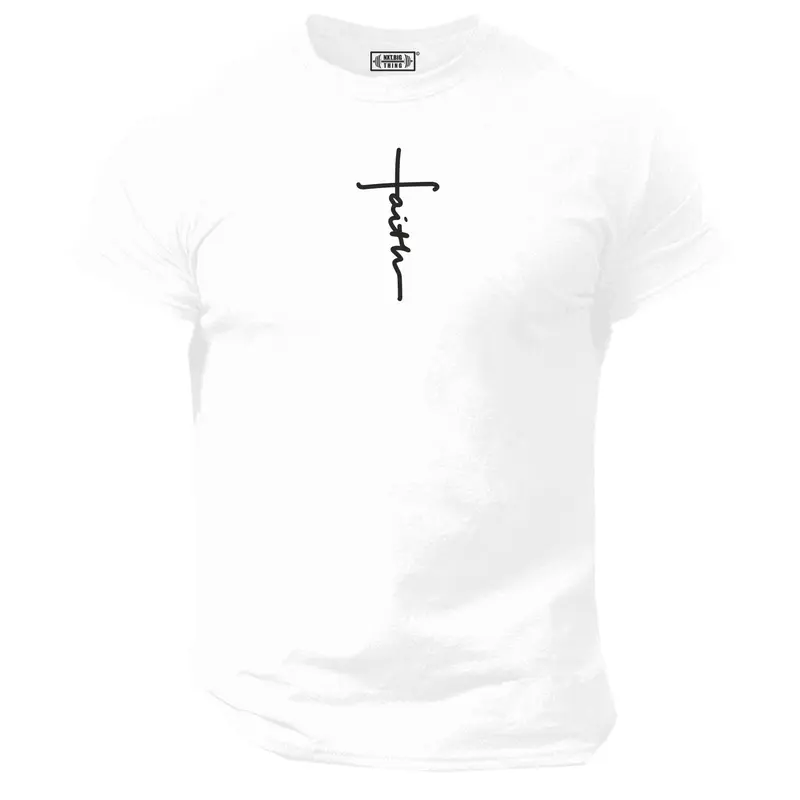 Faith T Shirt Gym Clothing Bodybuilding Weight Training Workout Exercise Kick Boxing Martial Arts MMA Karate Gymwear Men Tee Top 8