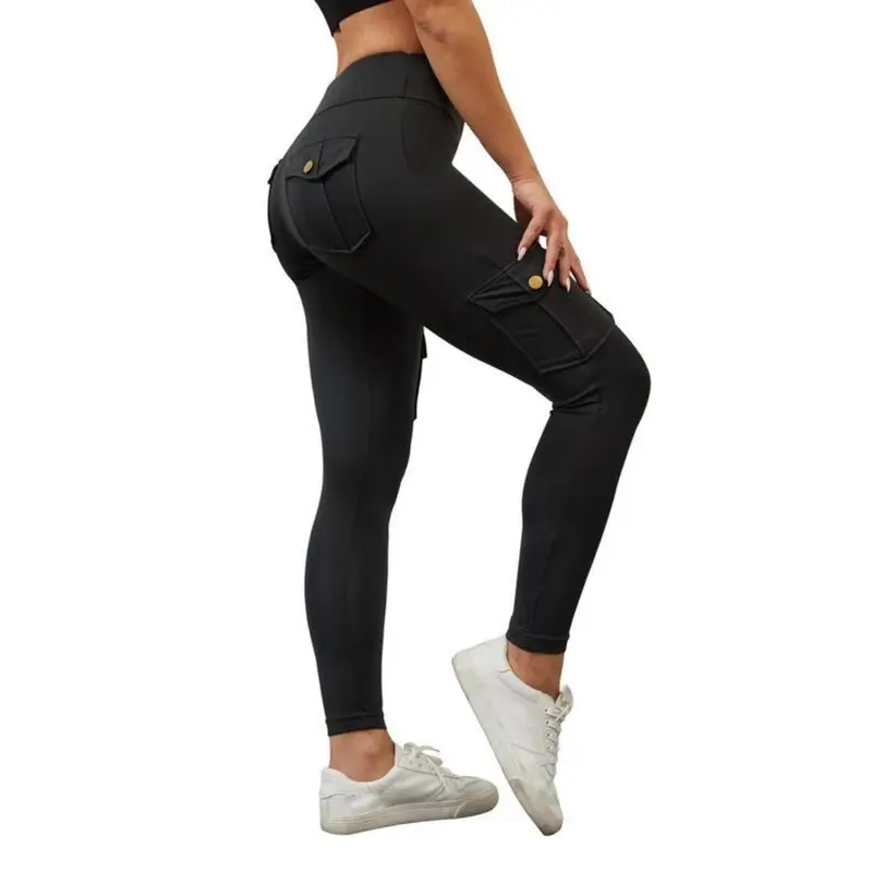 Women's Solid High Waist Pocket Leggings, Casual Comfy Skinny Pants for Workout Running, Women's Trousers Bottoms for Summer Spring Fall, Back To School Trousers, Jeans Leggings for Women, Hide Tummy Outfits Uk, Winter Outfits 2024, Balkan School Outfits 3