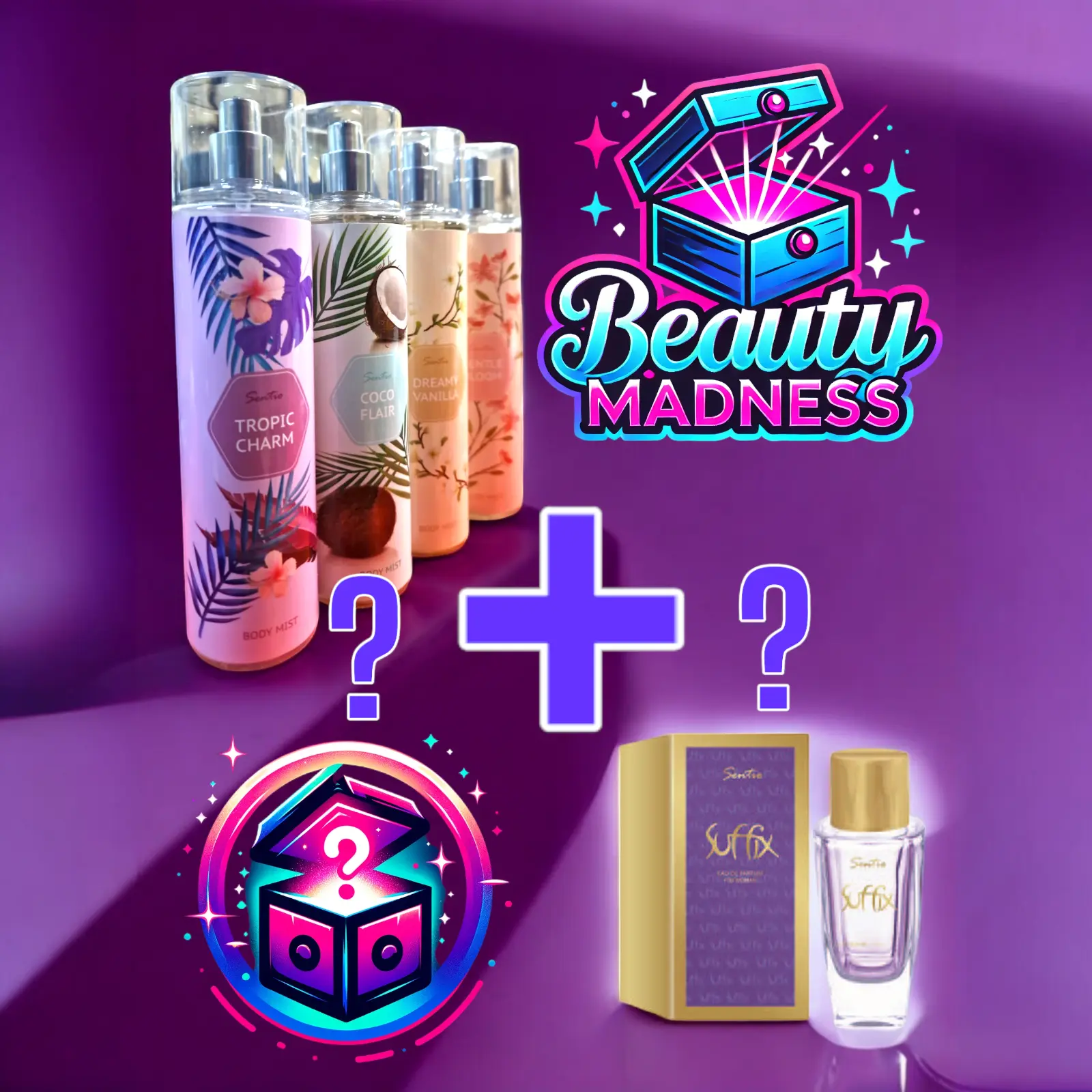 Beauty Madness Mystery Bundle of 1 x 250ml Bodymist 1 x 100ml EDP Womens Perfume RRP £29.99