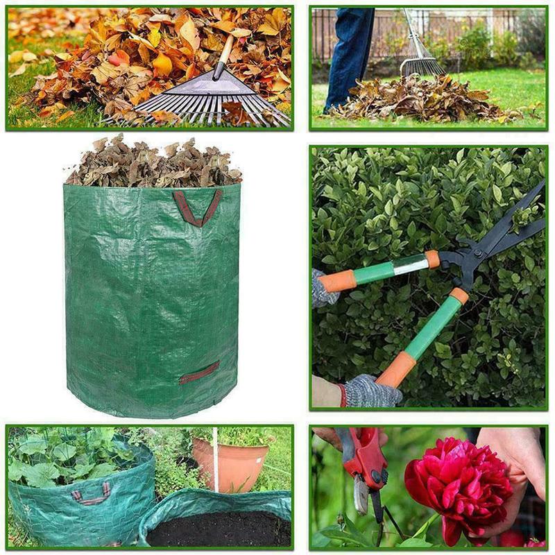 2PCS 272L Heavy Duty Waterproof Large Garden Waste Bags Reusable Storage Bags 7