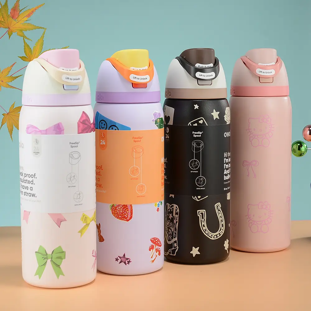 2025 Fancy Gift  Insulated Stainless Steel Water Bottle with Straw, BPA-Free Sports Water Bottle, Great for Travel, 24Oz/32 Oz, Drinkware Flasks