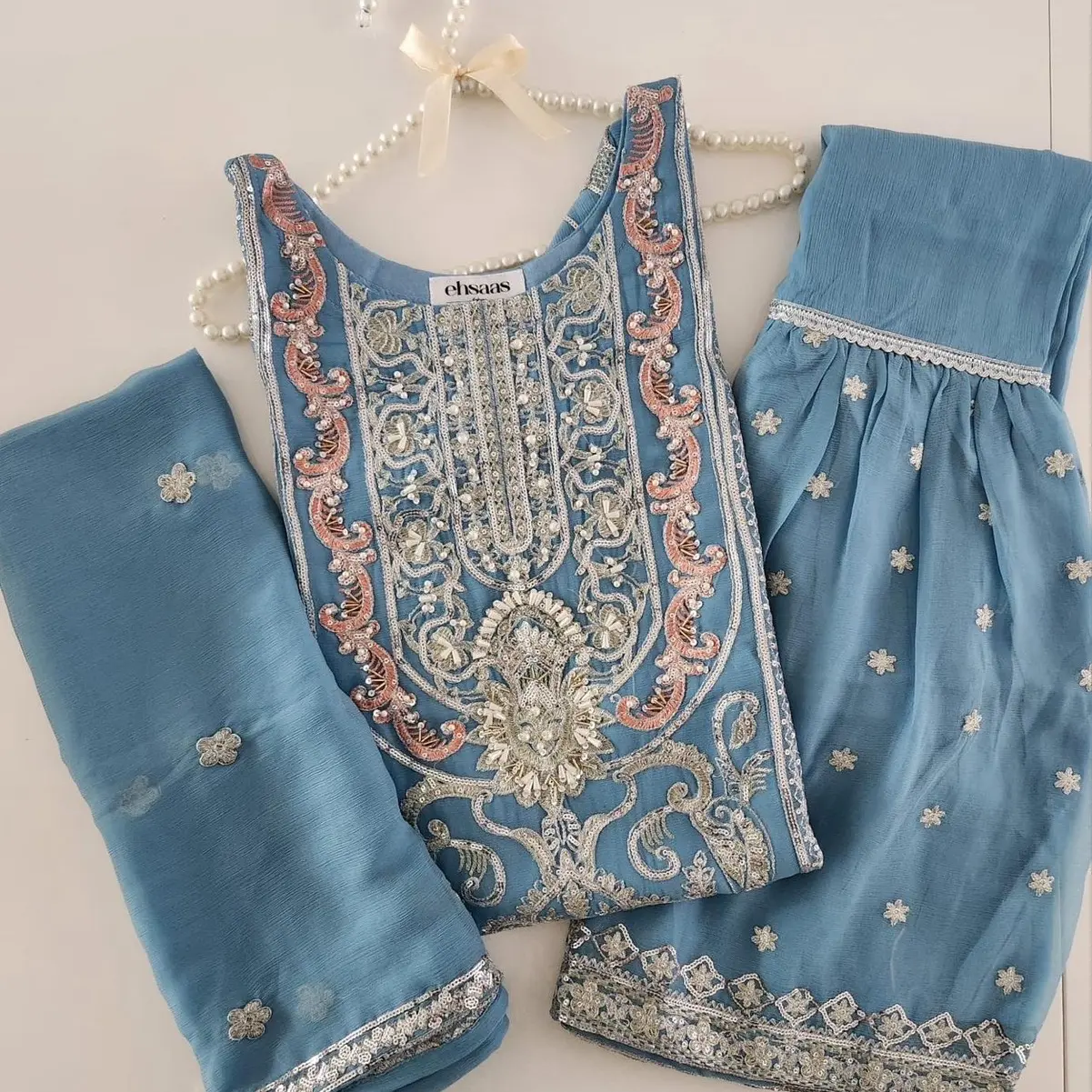 3 PC READY TO WEAR CHIFFON GHARARA SUIT Womenswear