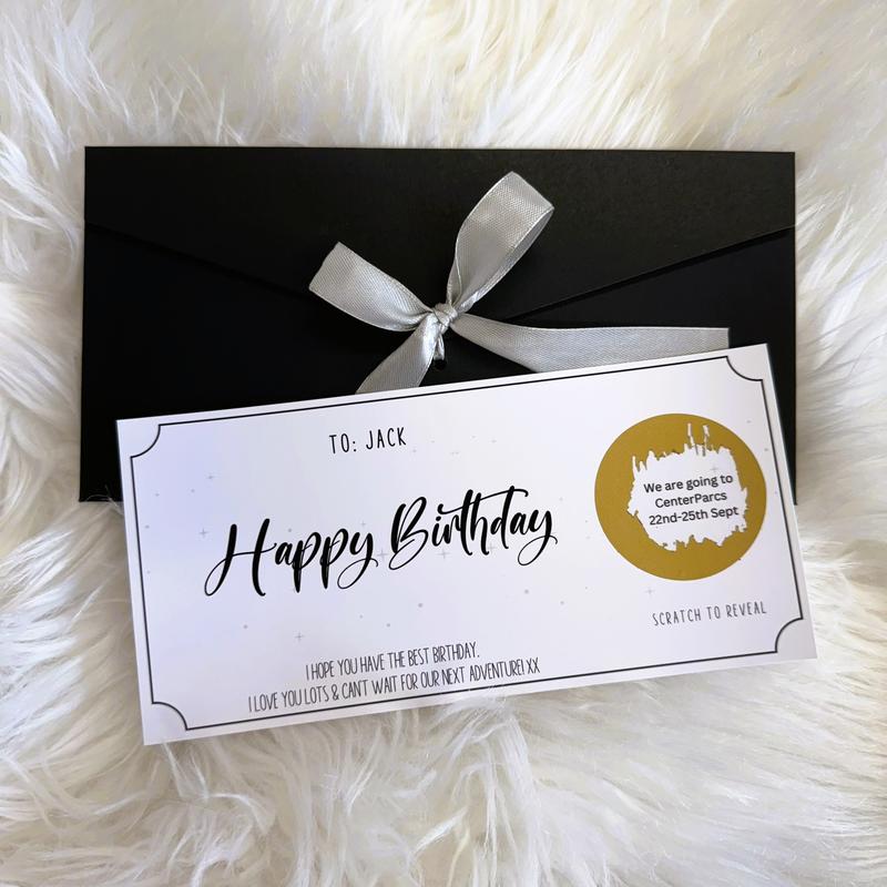 Birthday Surprise Scratch Card, Personalised Gift Card for Any Occasion, Luxury Gift Envelope, Scratch and Reveal Personalised Bday Surprise 1