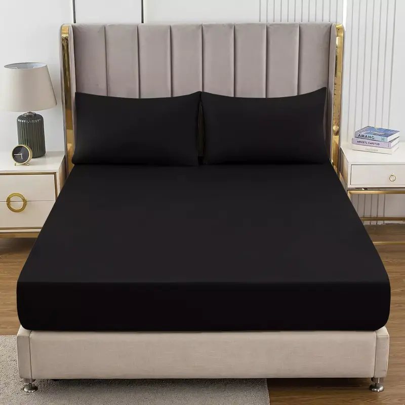 Ultra Soft Extra Deep Fitted Bed Sheet – 16"/40cm and 10"/25cm Deep Pockets, Easy Iron, All Season Microfiber Fitted Deep Sheet – Available in Single to Super King Sizes UK Bedding 4