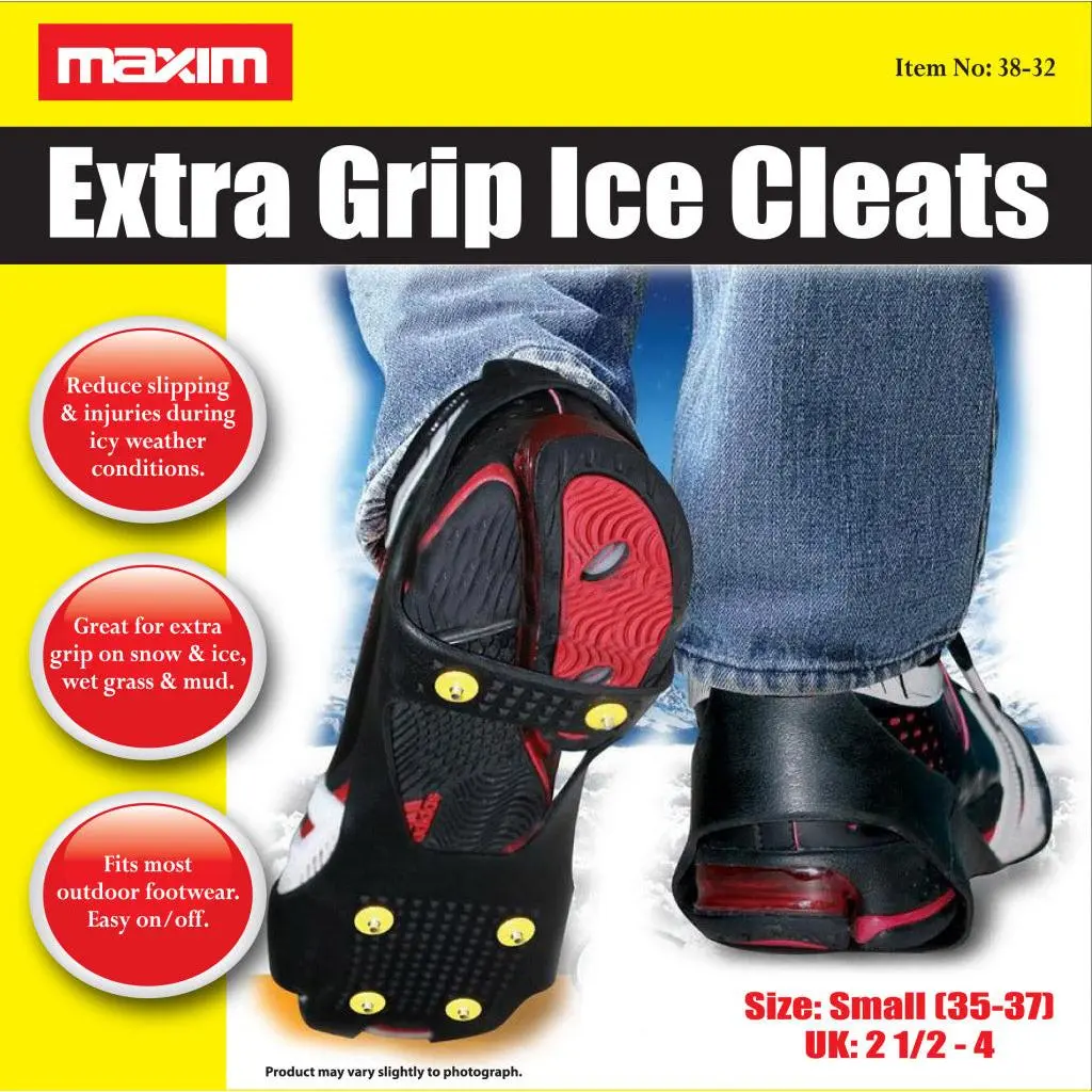 Maxim Extra Grip Ice Cleats for Small Feet - Durable Rubber or Silicone with Steel or Carbide Spikes for Maximum Traction