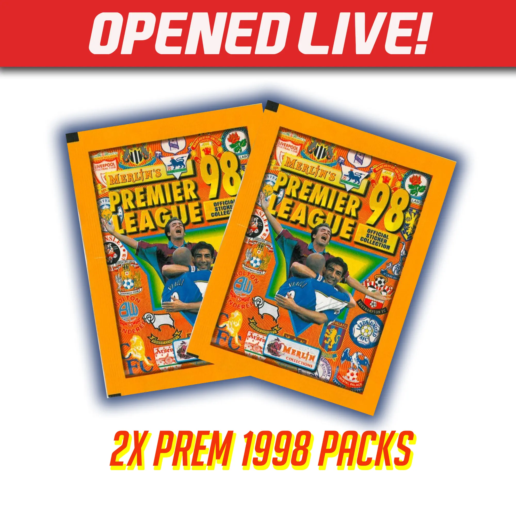 2x Merlin 1998 - Sealed Football Pack