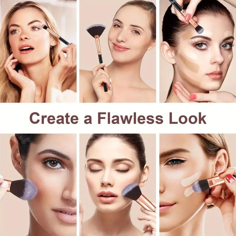 10Pcs Makeup Brushes Tool for Cosmetic Powder, Eye Shadow, Foundation, and Blush Blending brush tool brash 6