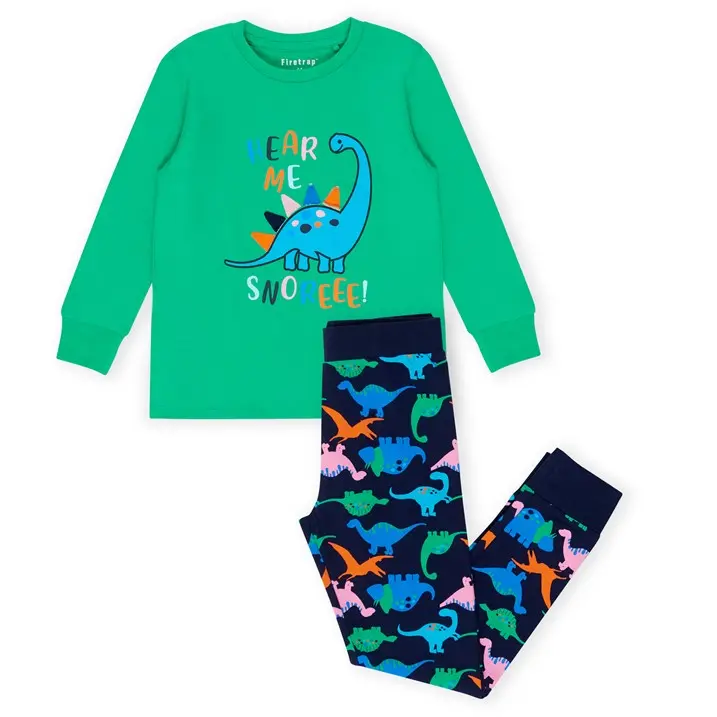 Firetrap Boys Dinosaur Pyjama Set Long Sleeve