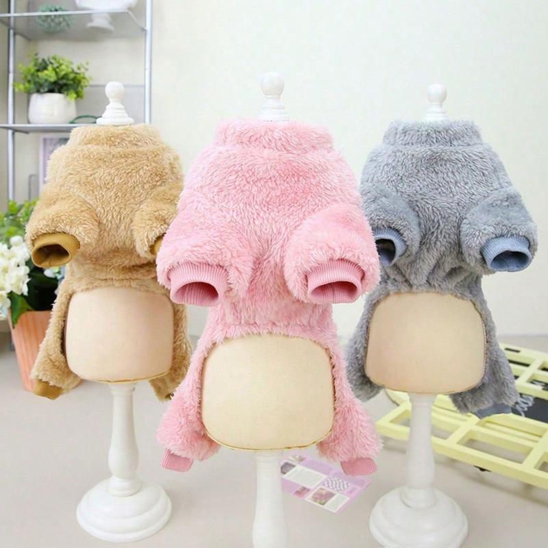 Fleece Dog Pajamas Winter Clothes Warm Pet Puppy Jumpsuit Coat For Small Dogs 2
