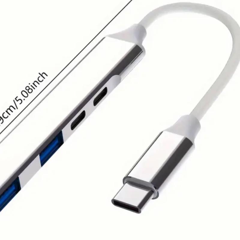 USB C Hub 3.0, Aluminum 5 in 1 USB Hub Splitter Fast Date Transfer, with 1 x USB 3.0, 2 x USB 2.0 and 2 x USB C Ports, for MacBook Pro Air/foriphone 15/ for pad pro/Tablet Devices 0