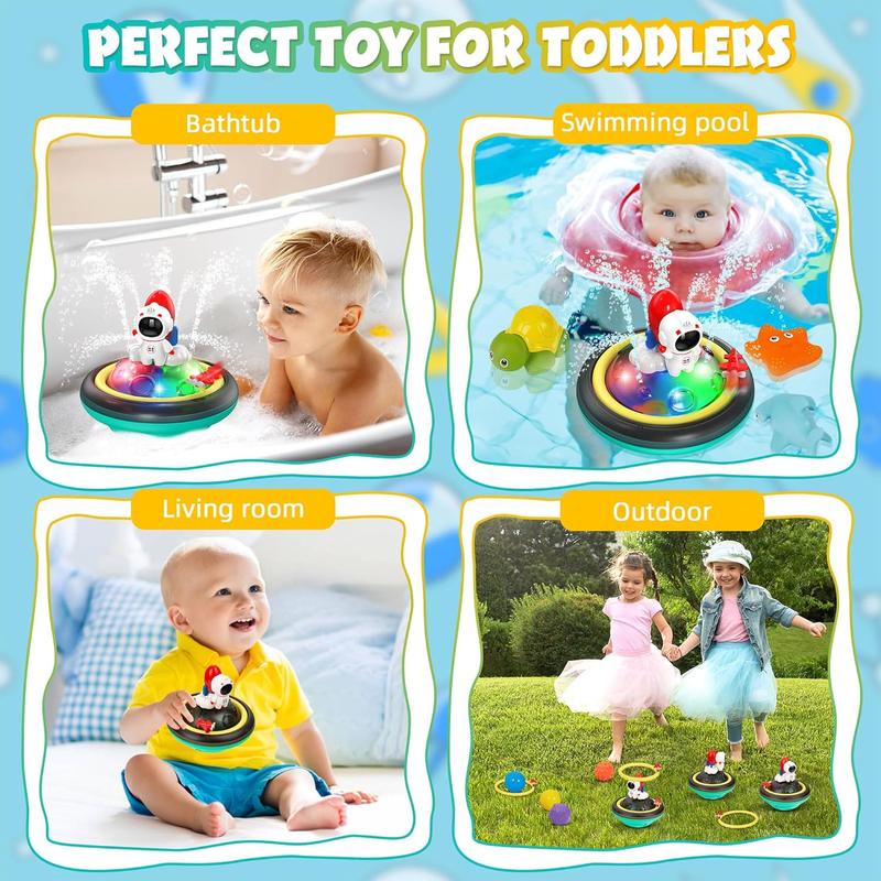 Baby Bath Toys for Toddlers, Spray Water Toy Rotation, Baby Light up Bath Toys, Automatic Induction Sprinkler Shower Toys with LED, Bathtub Pool Bath Toys Gift for 1 2 3 4 5 Year Old Boys Girls bath  toys 3
