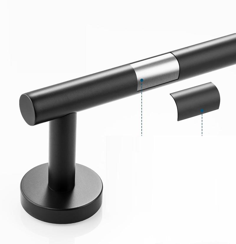 Product Introduction of Towel Rail Wall Mounted Black Towel Holder Bathroom Towel Bar for Hand Towel SUS 304 Stainless Steel 8