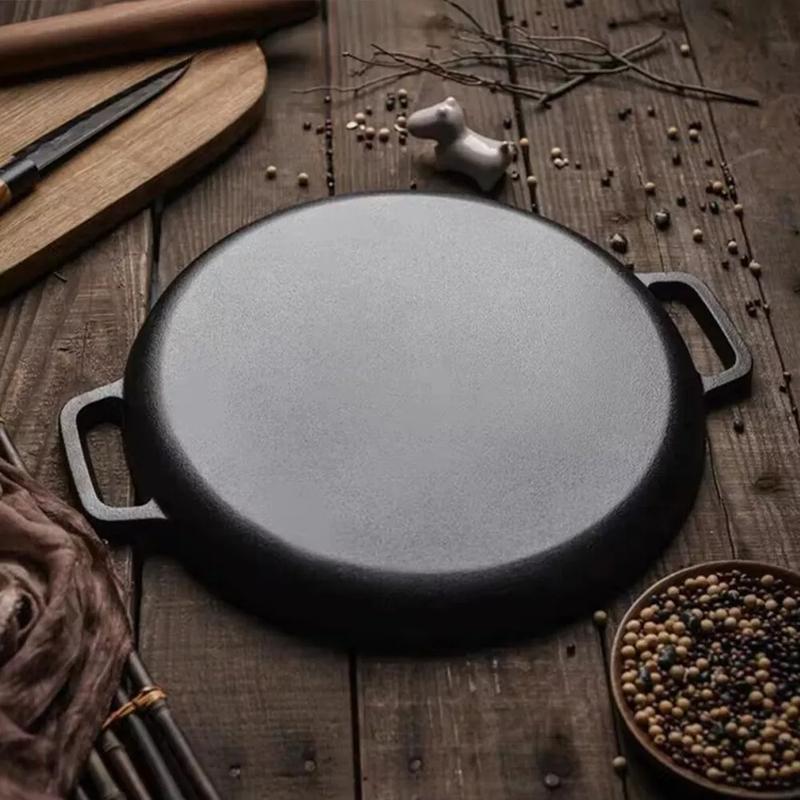 Non-Stick Cast Iron Round Grill Pan for Cooking Pizza and Griddles - 30cm and 35cm - Cookware 3