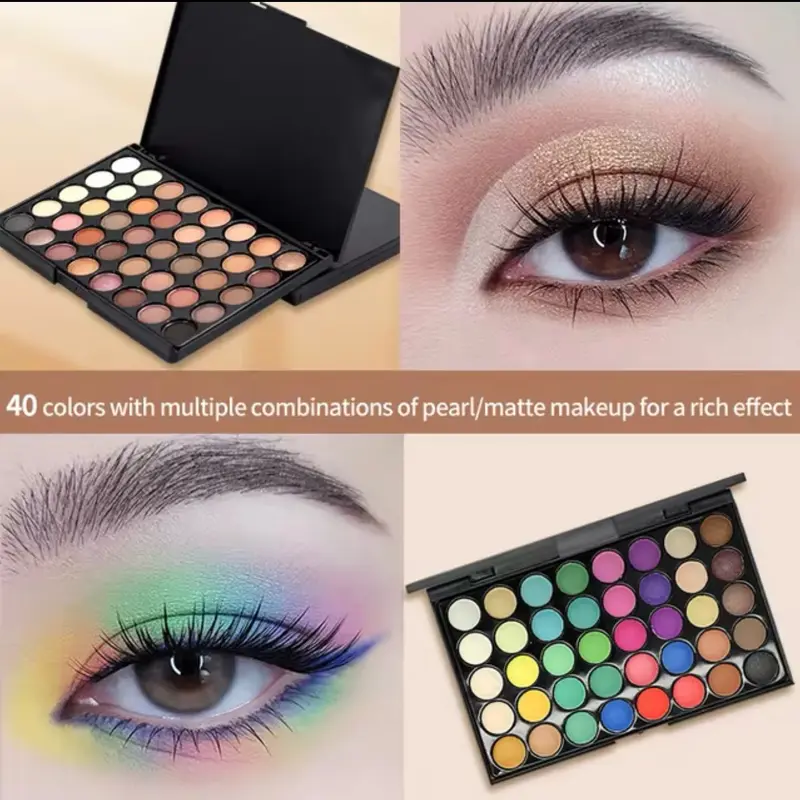 40 Colors Glitter Eyeshadow Palette Matte Waterproof Long Lasting Pressed Powder Cosmetics Kit Fashion Women Eye Makeup palette 3
