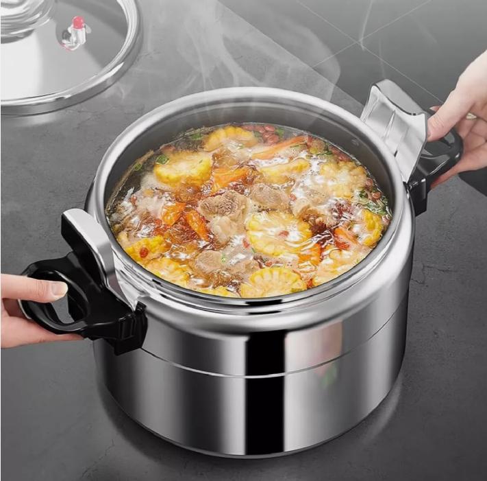 7L-11L Aluminium Pressure Cooker with Lid Latch Indicator - Cookware 6