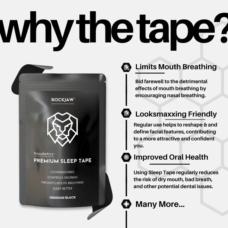 ROCKJAW Affirmations Sleep Tape - Looksmaxxing Tape, Helps Nasal Breathing, Improves Facial Structure & Tongue Posture + Sports Friendly 7