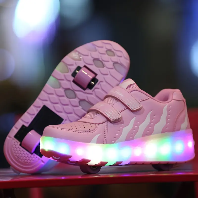 Small two wheels with flash recreational sports roller shoes rambling shoes