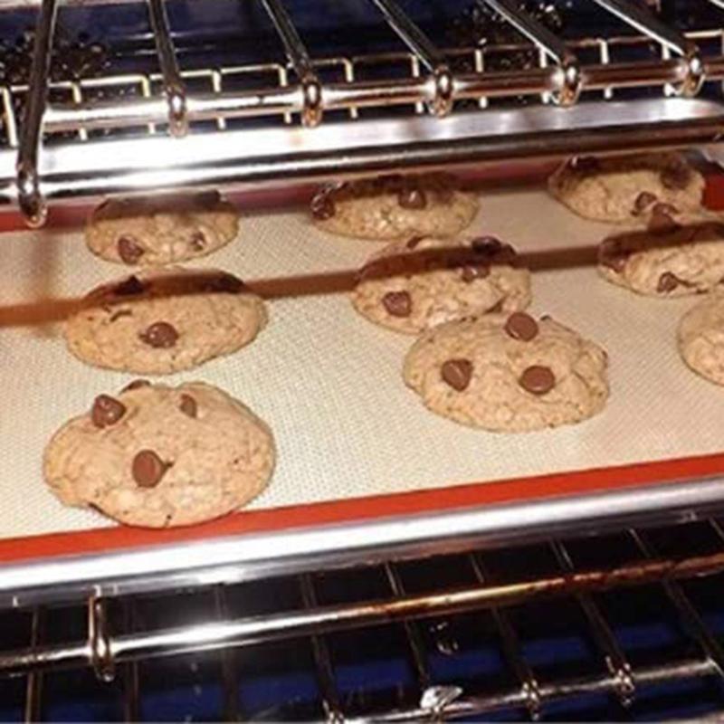 [UK Seller] 2 Silicone Baking Mat Sheet Set Oven Tray Liners Roll Mat Sheet Tray Liner Non Stick Cookie Sheets Professional Grade Bakeware Oil Cake Pastry Washable 5