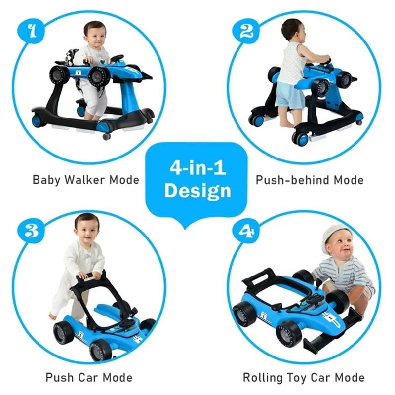 Baby Walker Foldable Activity Push Walker with Adjustable Height 4-in-1 Walker essentials 5