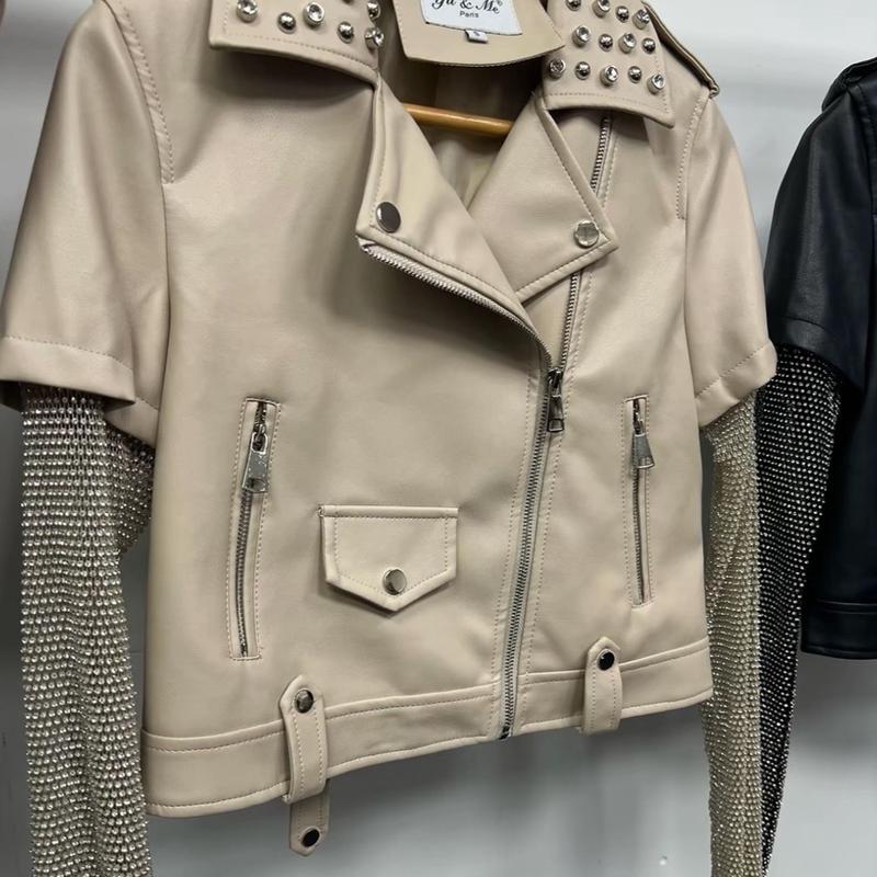 JESSIE Faux Leather Studded Biker Jacket 3