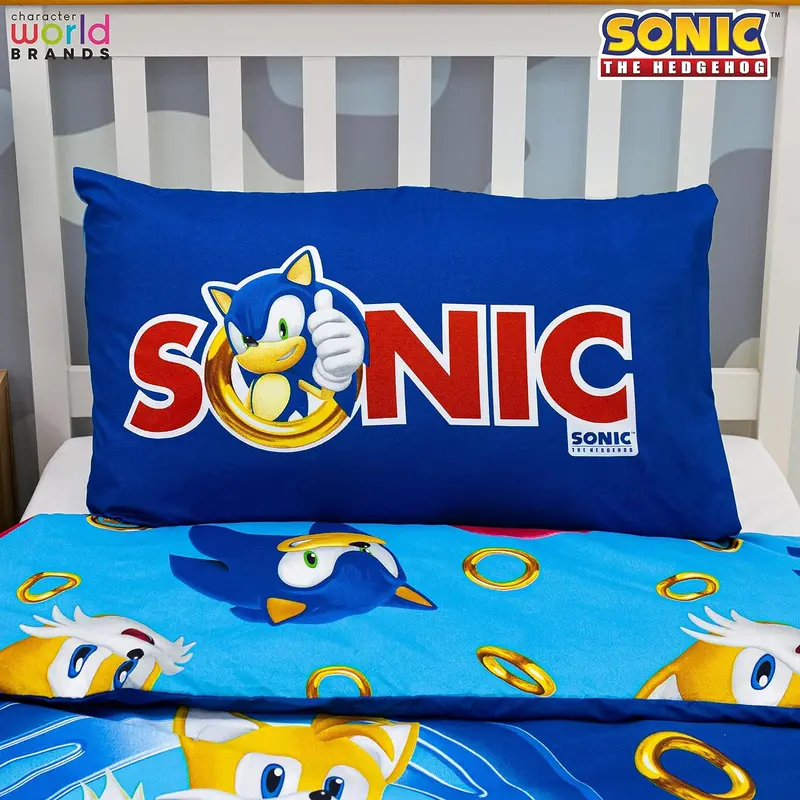 Sonic The Hedgehog Official Speed Design Single Duvet Cover Set | Reversible 2 Sided Bedding Including Matching Pillow Case, Blue 5