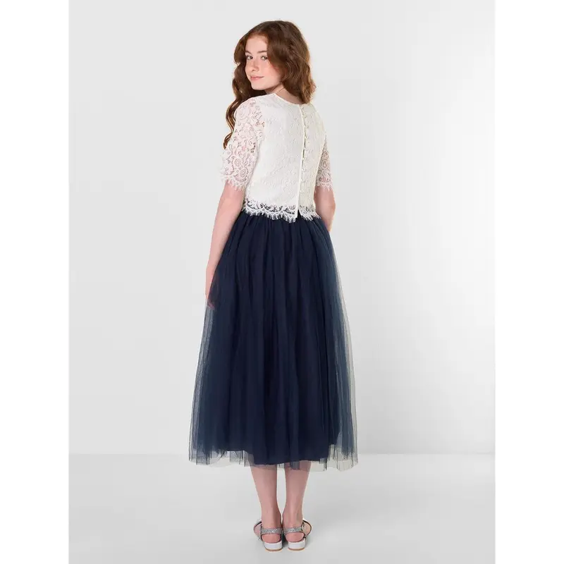 Girls classic navy maxi skirt - Viola 2