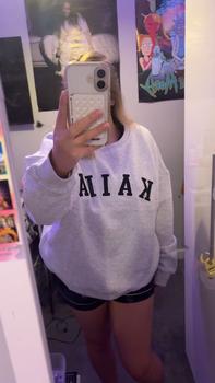 Product Review of Kaiia Logo Oversized Sweatshirt Light Grey Marl & Black from 𝐥**ꨄ 0