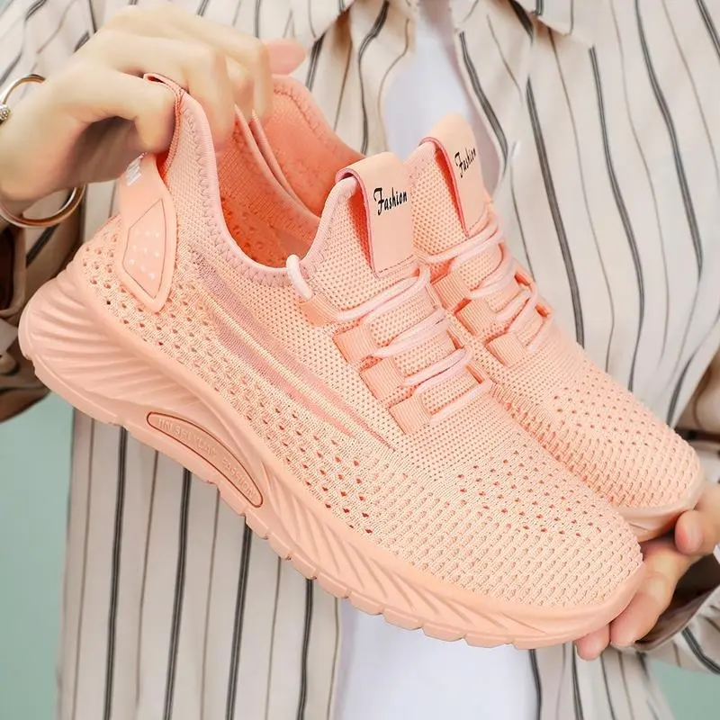 Shoes Women Summer Burst Foreign Trade Women's Shoes Wholesale Net Surface Breathable Sports Shoes Comfortable Soft Sole Casual Shoes Single Shoe Women Walking Shoes Footwear Trainer Closed Runner Training Athletic Sneaker Girl Running 4