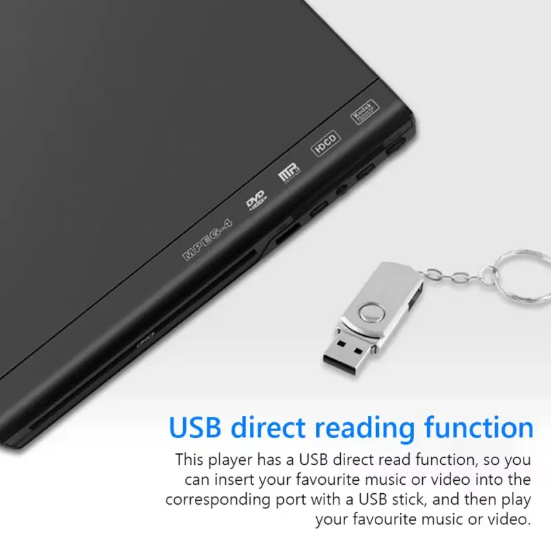 DVD Player Compact Multi Region HDCD CD VCD Music Disc Upscaling USB With Remote Audio Default 6